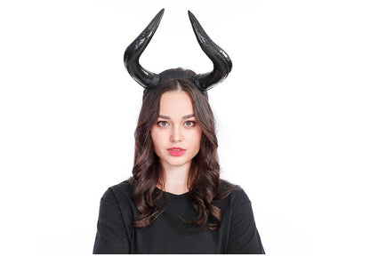 Nueva diadema de cuerno negro de simulación para fiesta de Halloween y Pascua