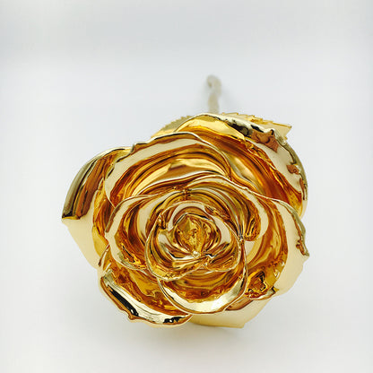 Cadeau de Noël Saint Valentin Anniversaire Rose Plaquée Or 24K