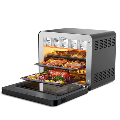 Geek Chef Steam Air Fryer Toast Oven Combo, comptoir de four à convection à vapeur de 26 QT, 50 préréglages de cuisson, avec 6 tranches de pain grillé, pizza 12 po, acier inoxydable noir. Interdit de référencement sur Amazon