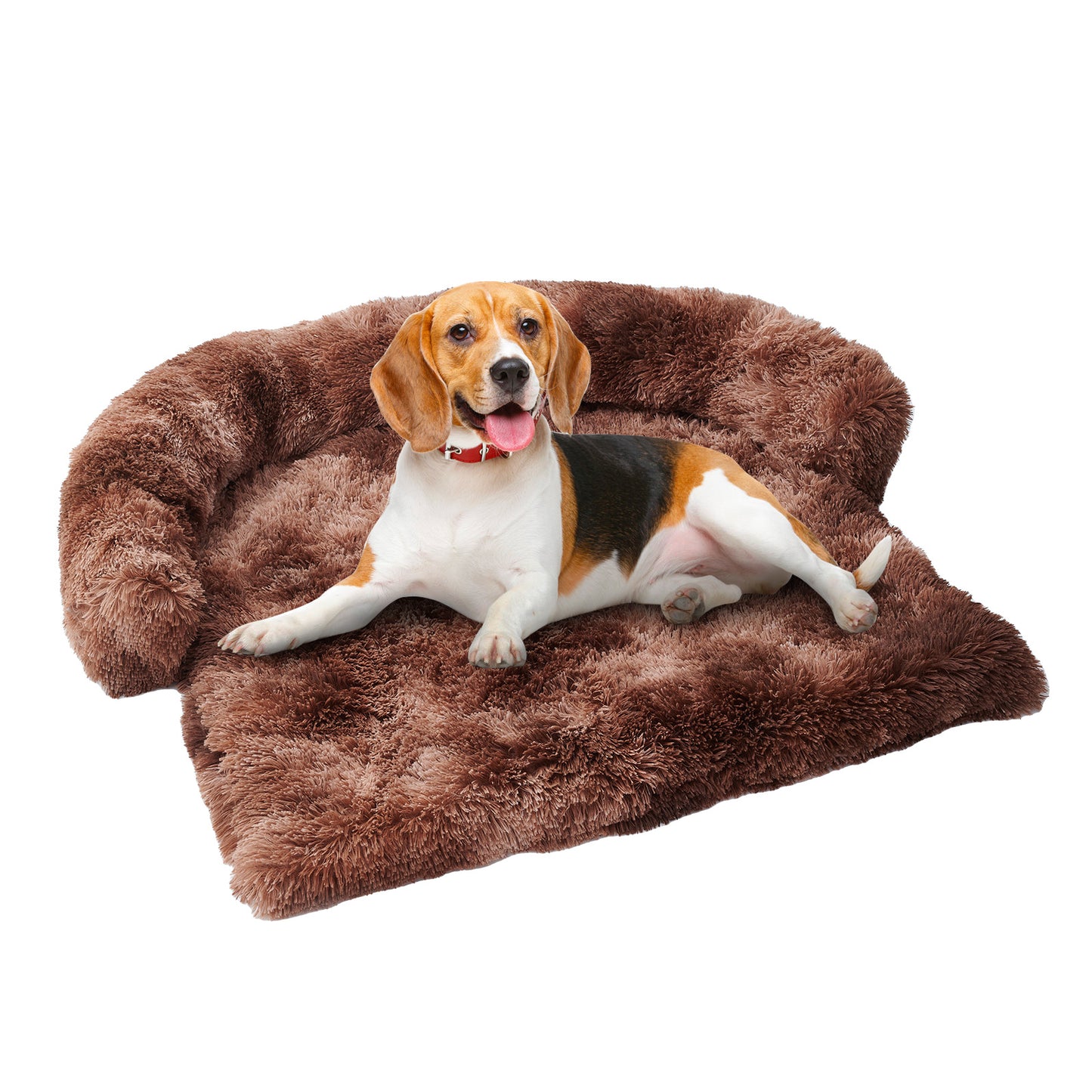 Alfombrilla para sofá cama para perros: sofá cama para perros de felpa esponjosa con manta, protector de muebles para mascotas con funda lavable extraíble para perros medianos y grandes, para uso en interiores, exteriores y en automóviles 