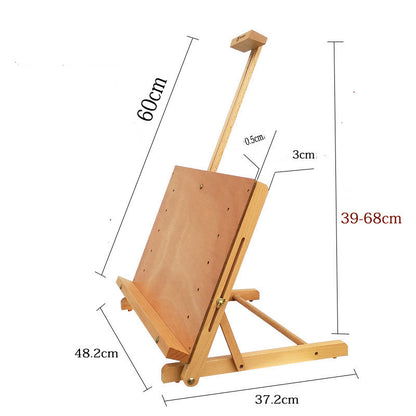 Tablero de caballete de haya de una sola pieza ajustable sobre mesa