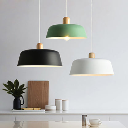 Nordic Wood Pendant Lighting Fixture Luminaire Round Kitchen Dining Room Hanging Lamp Suspension Light Home Decor Black Bedside