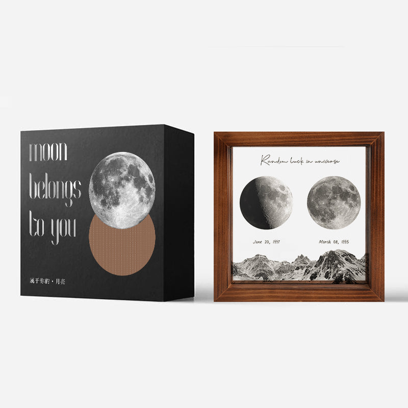 Cadre de lune transparent personnalisé pour les couples le jour de la naissance