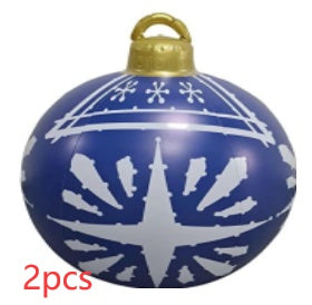 Bola de adorno navideño para exteriores, de PVC, 60 cm, inflable, decorada, bolas gigantes de PVC, grandes, para decorar árboles de Navidad