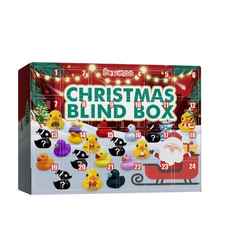 Dowmoo Christmas Rubber Duck Advent Calendar Christmas Rubber Duck Toy Blind Box 24 Grid Creative Toys