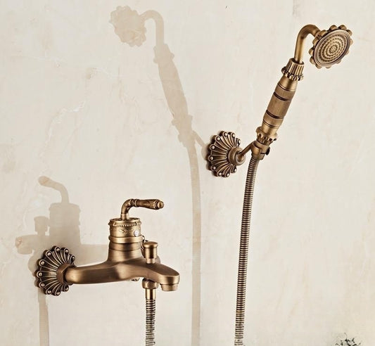 Antique Copper Simple Shower Phone Shower Set