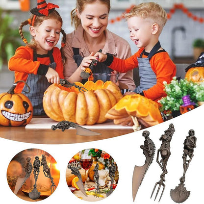 Coffrets de couverts squelettiques pour cadeaux d'Halloween