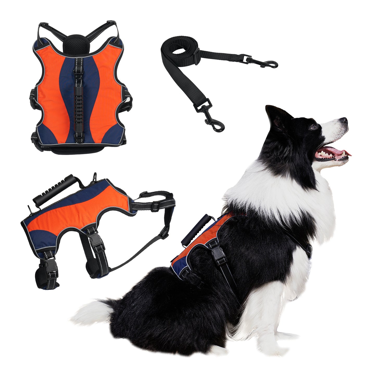 Gilet tactique pour animaux de compagnie, corde de maintien pour les mains des grands chiens, sangle de poitrine réfléchissante et antidéflagrante, corde de maintien pour les mains des chiens