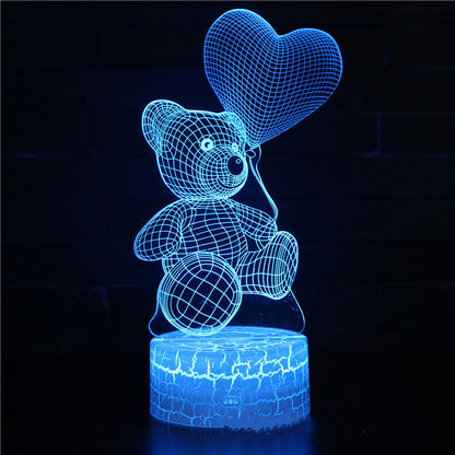 Lampe 3D en acrylique USB LED, veilleuse en forme de néon, décorations de noël pour la maison, chambre à coucher, décor d'anniversaire, cadeaux de saint-valentin