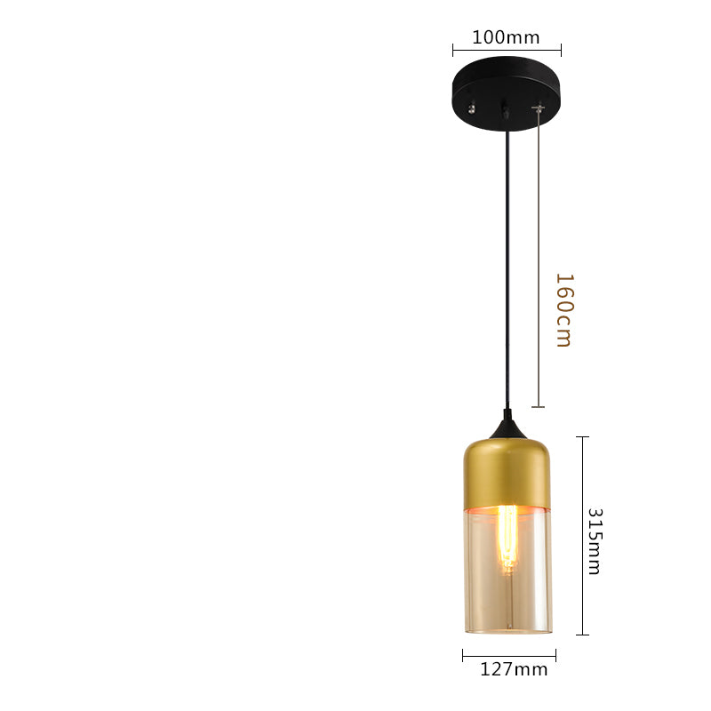 Lustre en verre à trois têtes créatif de personnalité de bar d'art