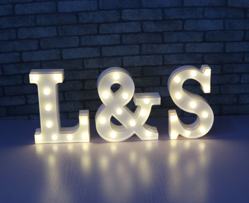 26 Letters White LED Night Light Marquee Sign Alphabet Lamp