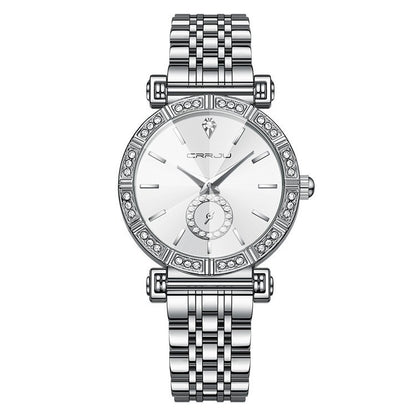 Montre pour femme avec ceinture en acier incrustée de diamants