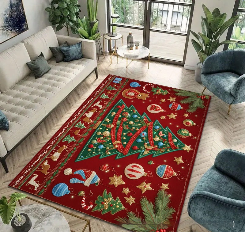 Christmas Carpet Home Living Room Sofa And Tea Table Holiday Decoration