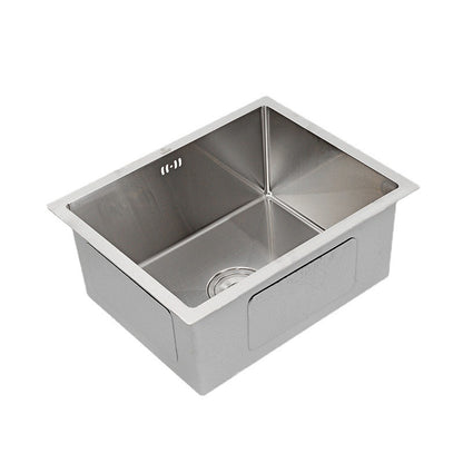 304 Stainless Steel Table Single Sink Small Rounded Corner Handmade Pots Vegetable Washing Sink