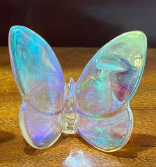 Mariposa de cristal de cristal que brilla la decoración del hogar