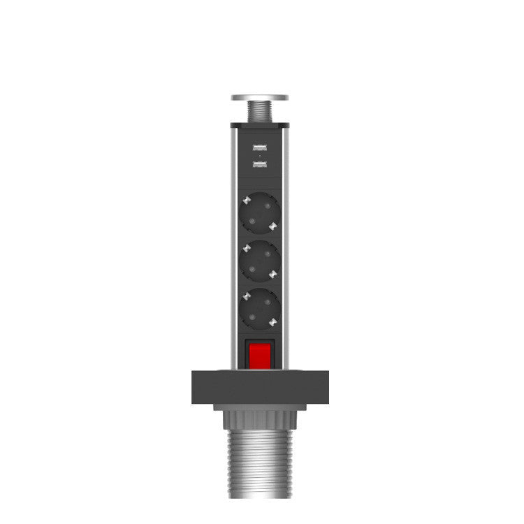 Hidden desktop table hole row socket