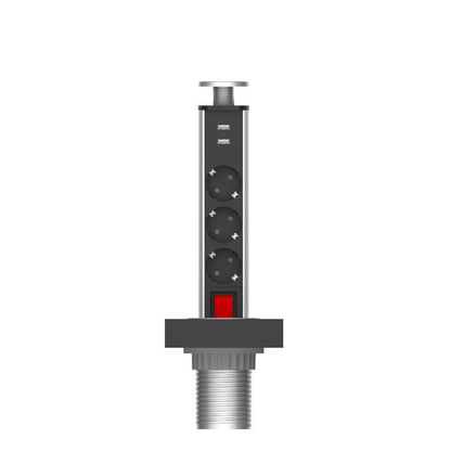 Hidden desktop table hole row socket