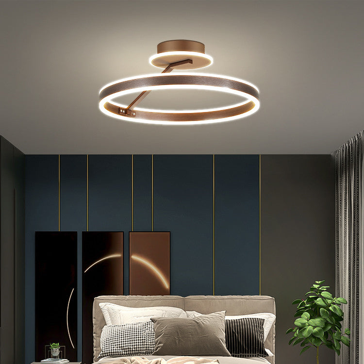 Home Modern Minimalist Brushed Aluminum Round Pendant Lamp