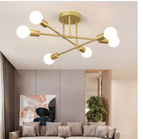 Bedroom Living Room Dining Room 6 Head Ceiling Lights Industrial Wind Iron Art