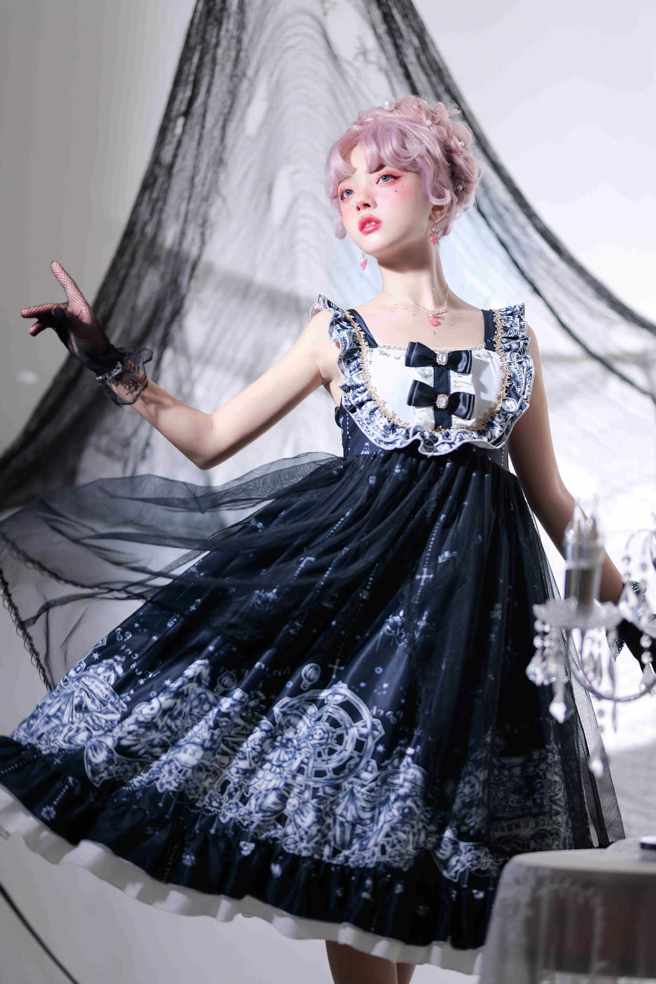 Robe Lolita gothique japonaise JSK pour Halloween, parc d'attractions sombre