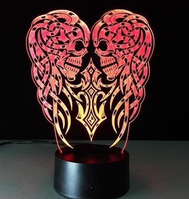 Lámpara LED 3D de noche de Color que cambia, luz de calavera de Halloween, ilusión acrílica de holograma 3D, lámpara de escritorio para niños, regalo, envío directo