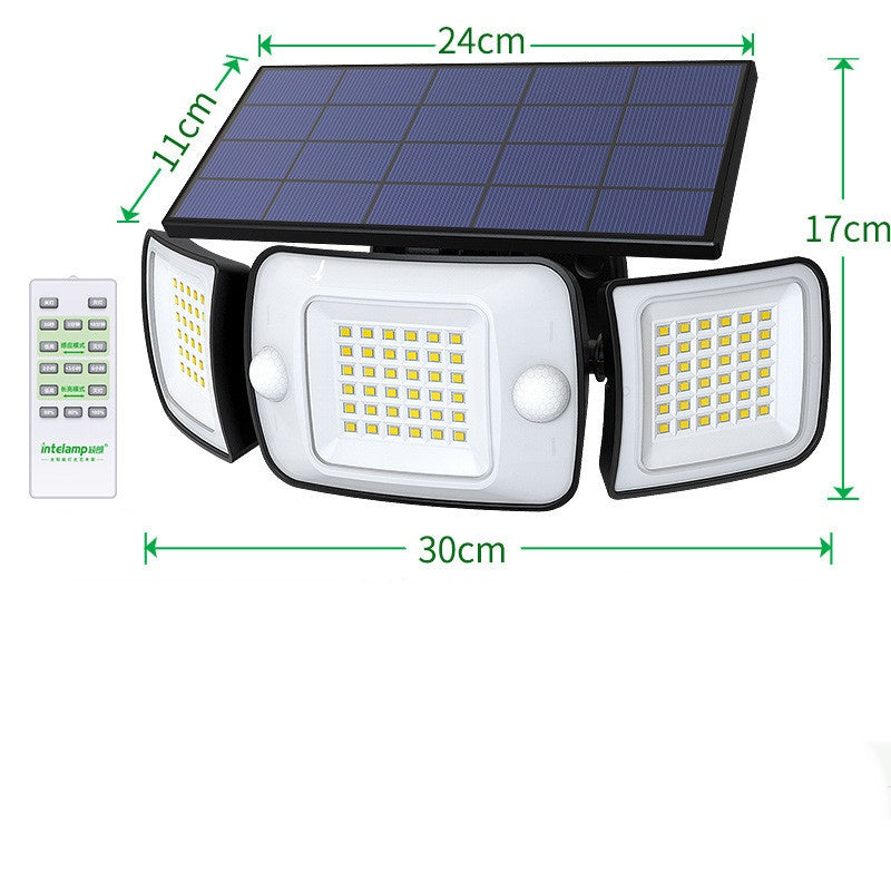 Applique à capteur solaire lumineuse sur trois côtés