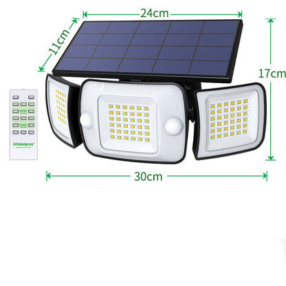 Applique à capteur solaire lumineuse sur trois côtés