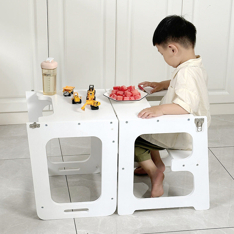 Tour d'apprentissage multifonctionnelle de tabouret pliant trois-en-un pour enfants