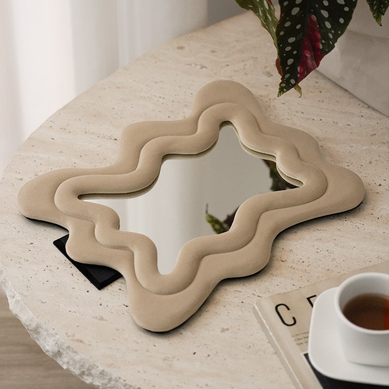 Dresser Mirror Decorative Bedroom Wavy Shaped Mirror