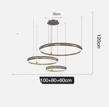 Lámpara de araña Sala de estar Aluminio cepillado Dormitorio Estudio