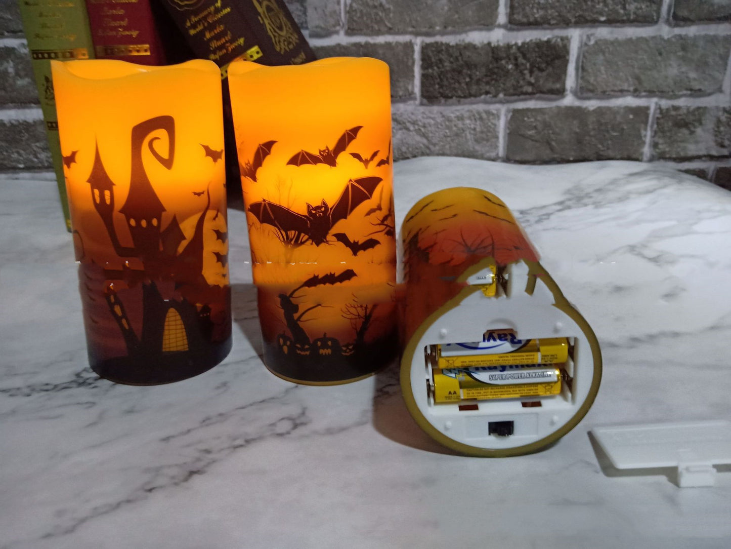 Cross-border Hot Sale Halloween Wave Muzzle Three-pack Candle