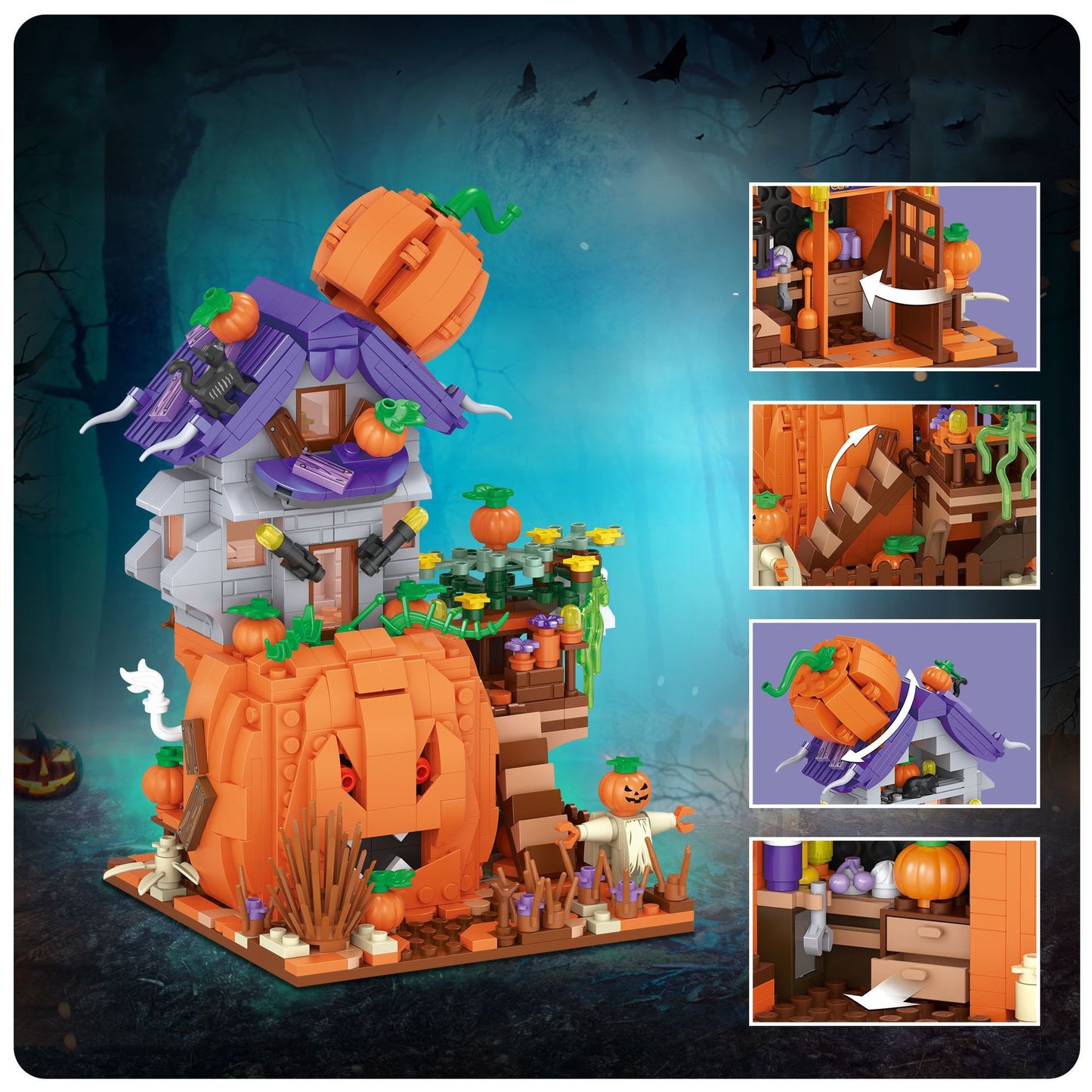 Puzzle cadeau d'Halloween avec blocs de construction