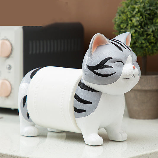 Caja de pañuelos con dibujos de gatos, mesa de comedor creativa, mesa de centro