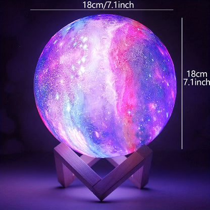 Impression 3D Lampe Galaxie Clair de Lune USB LED Nuit Lunaire Lumière Tactile Couleur Changeante Lune Lampe