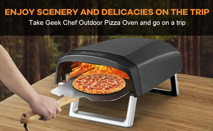 Four à pizza à gaz Geek Chef, fours à pizza pour propane extérieur, fours d'extérieur avec pierre à pizza de 13 pouces, four à pizza à gaz portable avec pieds pliables, four à pizza pour jardin patio, Ban Amazon, homedepot, lowes