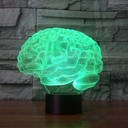 Foreign trade new brain 2 3D lamp LED colorful remote control lamp 3D light acrylic visual lamp 3620