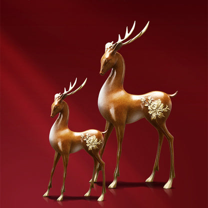 Pure Brass Nine Color Deer Ornaments