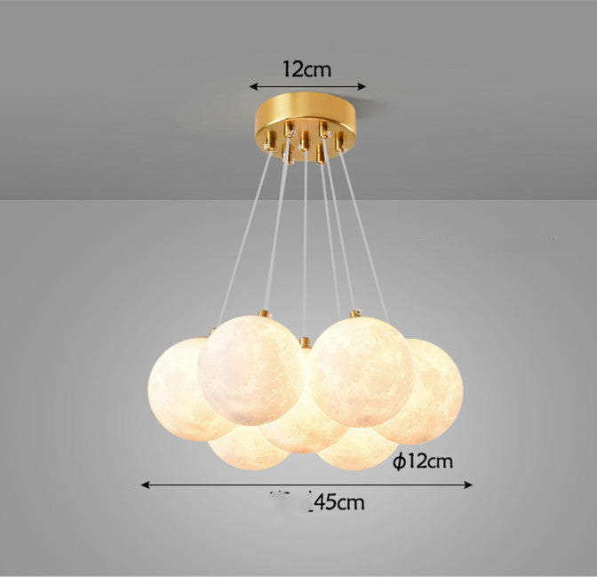 Nordic Modern Minimalist Creative Moon Bubble Living Room Chandelier