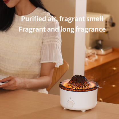 Muet de nouveau petit humidificateur de volcan à flamme simulée humidificateur de flamme diffuseur de volcan décorations pour la maison