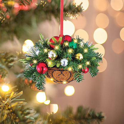 Home Christmas Tree Flower Basket Hanging Basket Shape Decorations Pendant