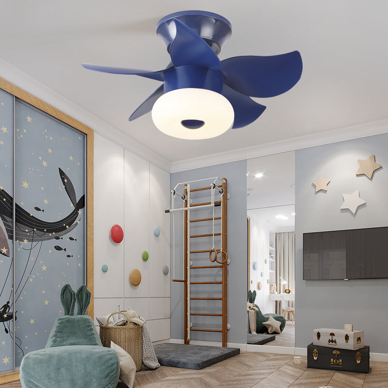 Intelligent Ceiling Fan Lamp In Children's Bedroom