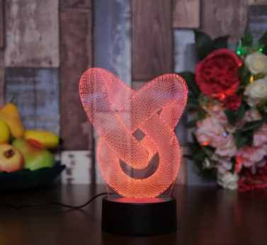 Nueva y extraña lámpara de mesa de noche LED de regalo creativo colorido táctil con luz nocturna 3D 