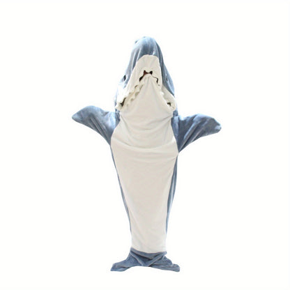 Couverture Shark Onesie pour adultes, couverture de requin à capuche, couverture de requin en flanelle super douce et confortable, sac de couchage pour costume de cosplay pour garçons et filles pour la nuit