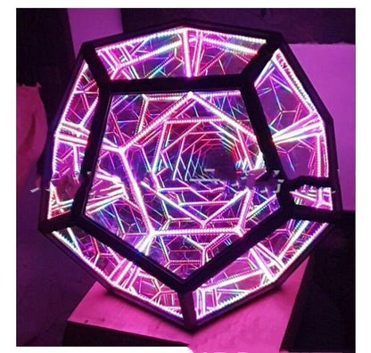 Night Light Creative And Cool Infinite Dodecahedron Color Art Light Children Bedroom Led Luminaria Galaxy Projector Table Lamp