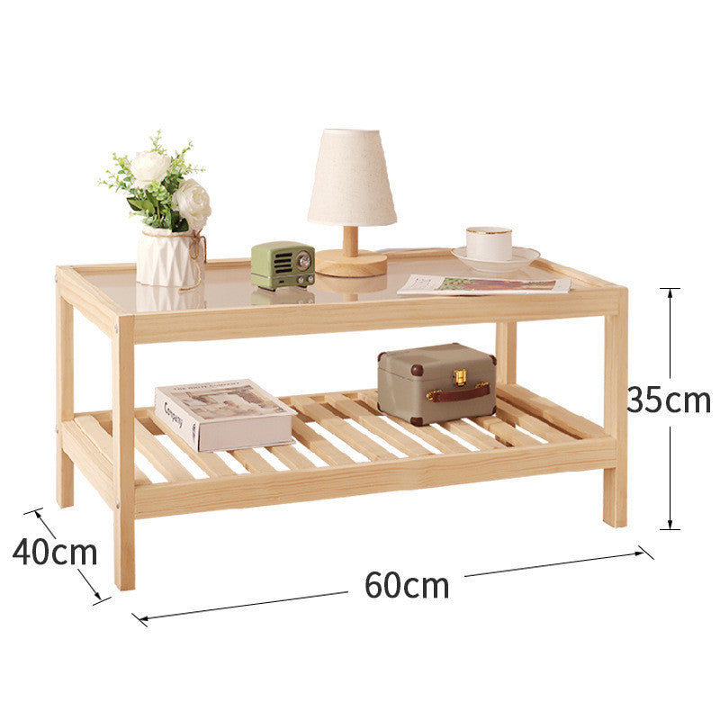 Table basse rectangulaire combinaison de salon simple simplicité en bois massif