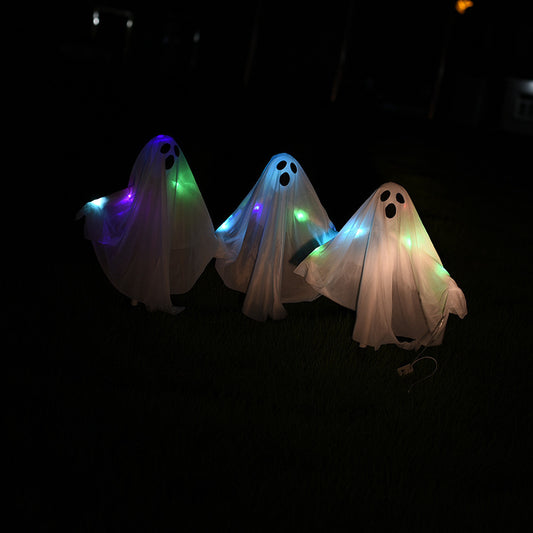 Adorno de fantasma de calavera de Halloween, estaca de fantasma brillante para exteriores, decoración de Casa Encantada para Bar en casa