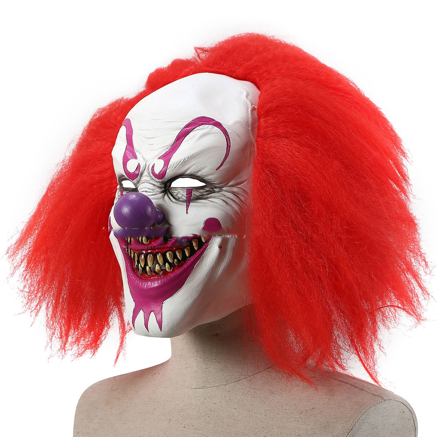 Máscara de payaso de Halloween con guión de terror