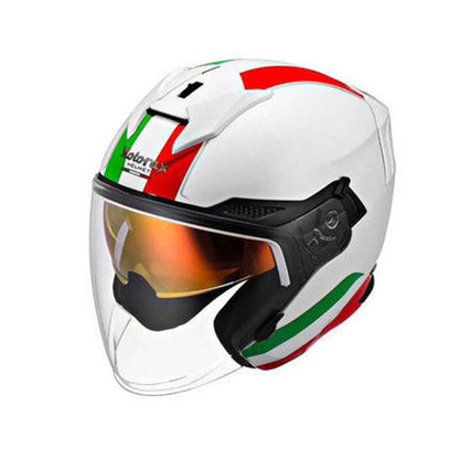 Montar con casco de motocicleta personalizado de doble lente