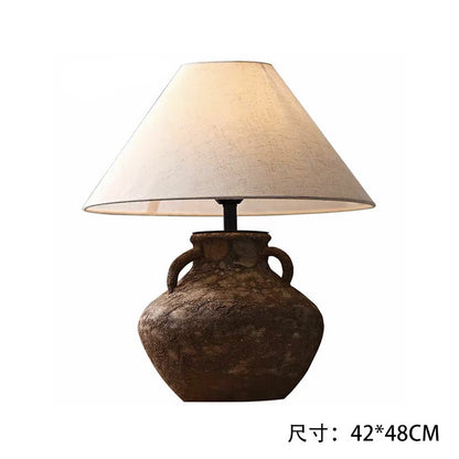 Lampe de Table en céramique, Style silencieux, grand, moderne, rétro chinois, nostalgique, ornement de maison d'hôtel