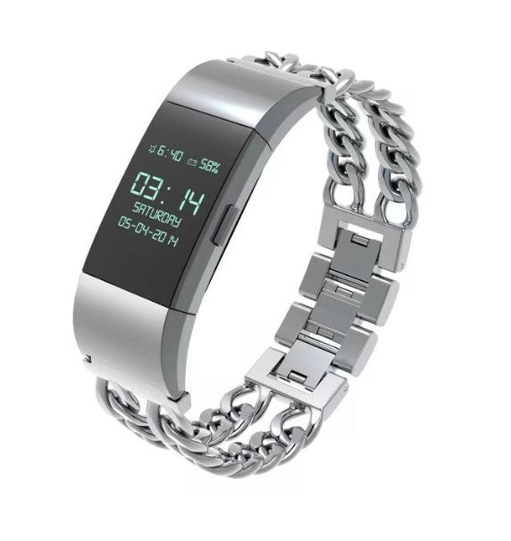 Stainless Steel Double Chain Fitbit Charge 2 Strap